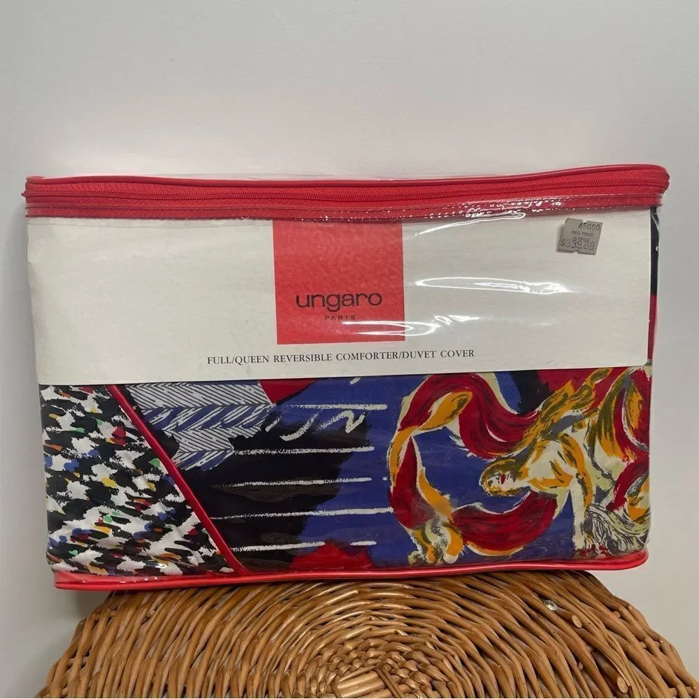 NEW Ungaro Paris Retro 70s 80s Sealed Full / Queen Reversible Bed Duvet Cover